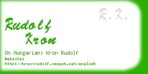 rudolf kron business card
